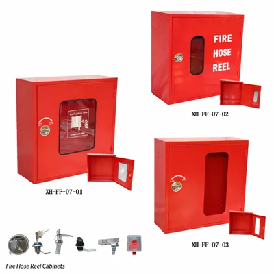 Feuerlöschschlauchaufrollerschrank aus Baustahl mit Glas
